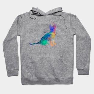 Savannah cat in water color Hoodie